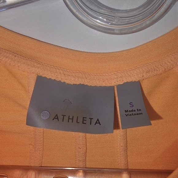Athleta Womens Pacifica UPF Tee Orange Short Sleeve Size Small - Picture 7 of 13